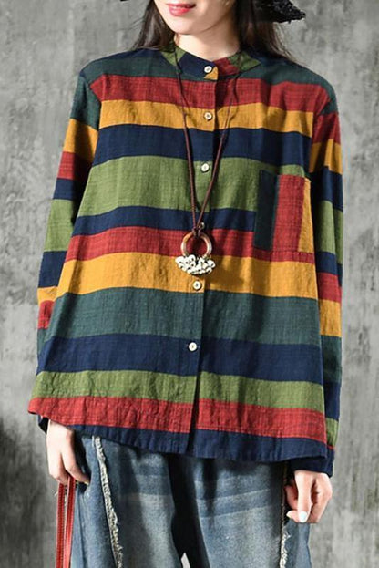 Limited Stock- Striped Long Sleeve 100%cotton Shirt