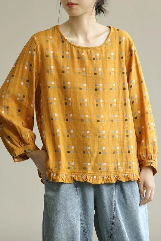 Limited Stock- Loose Plaid Agaric Laces T-shirt
