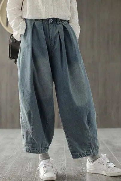 Loose Wide-leg Blue Jeans Denim Pants