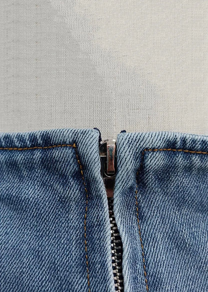 Blue Bow High Waist Denim Skirt Summer