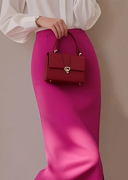 Rose Cotton Skirt High Waist Spring