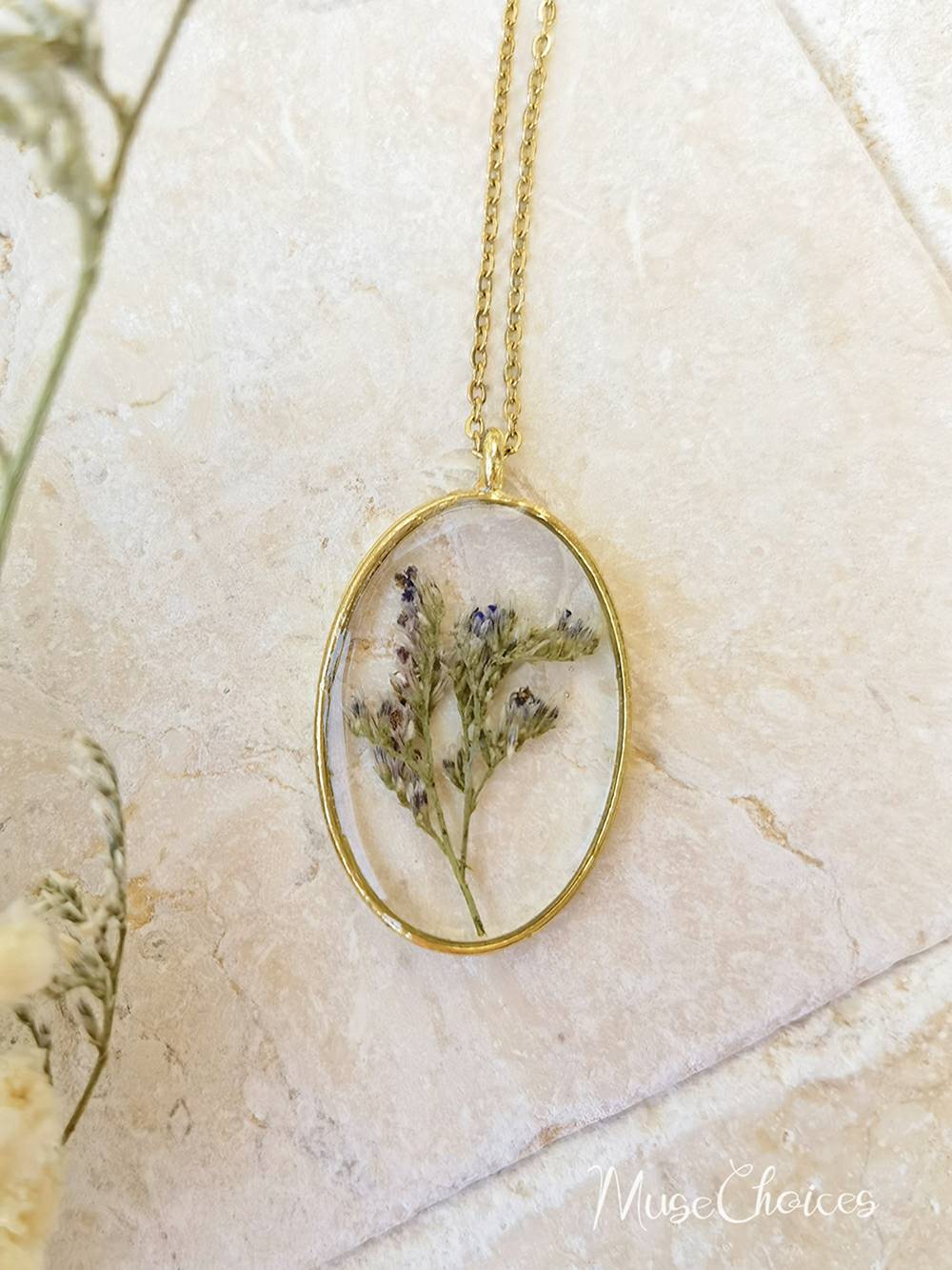 Resin Pressed Flower Necklaces - Colorful Mix Set
