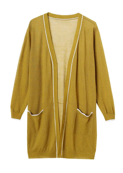 Matcha Colour V Neck Ice Size Knit Cardigans Long Sleeve