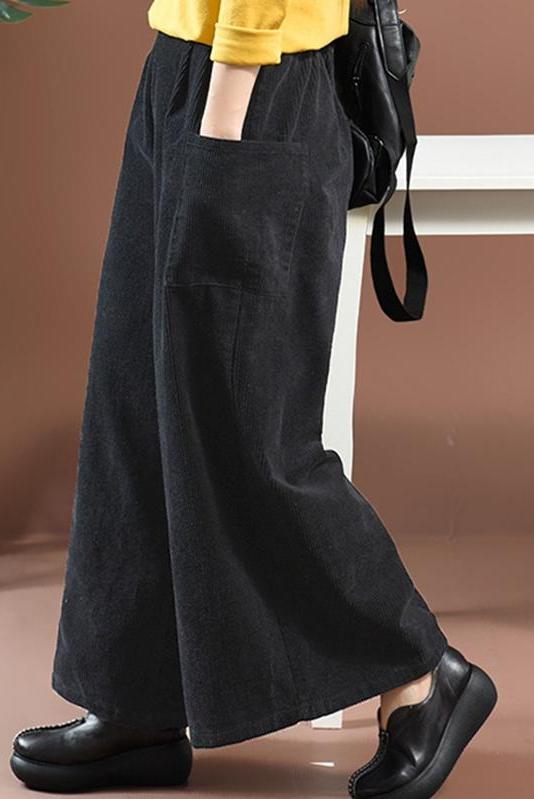 Loose Corduroy Wide Legs Pants