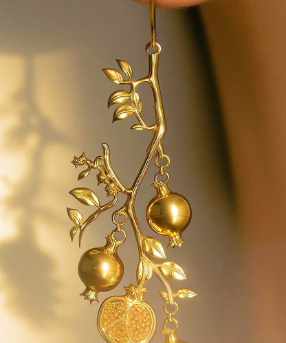 Diy Gold Copper Alloy Pomegranate Drop Earrings