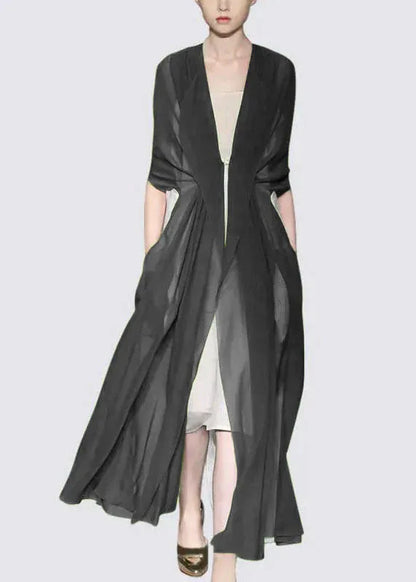 Italian Green Silk Dress Long Sleeves