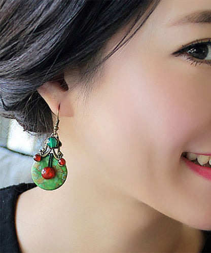 Chinese Style Turquoise Decorative Drop Earrings