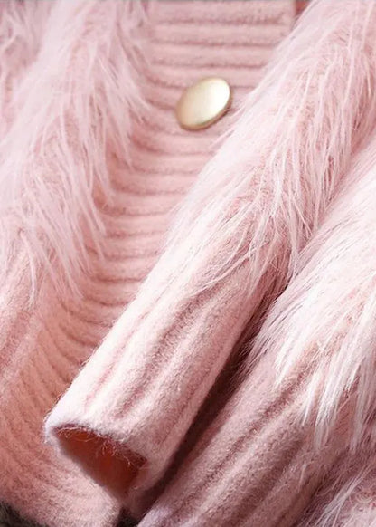 Imitation Mink Fleece Jacket High Neck Short Sweater
