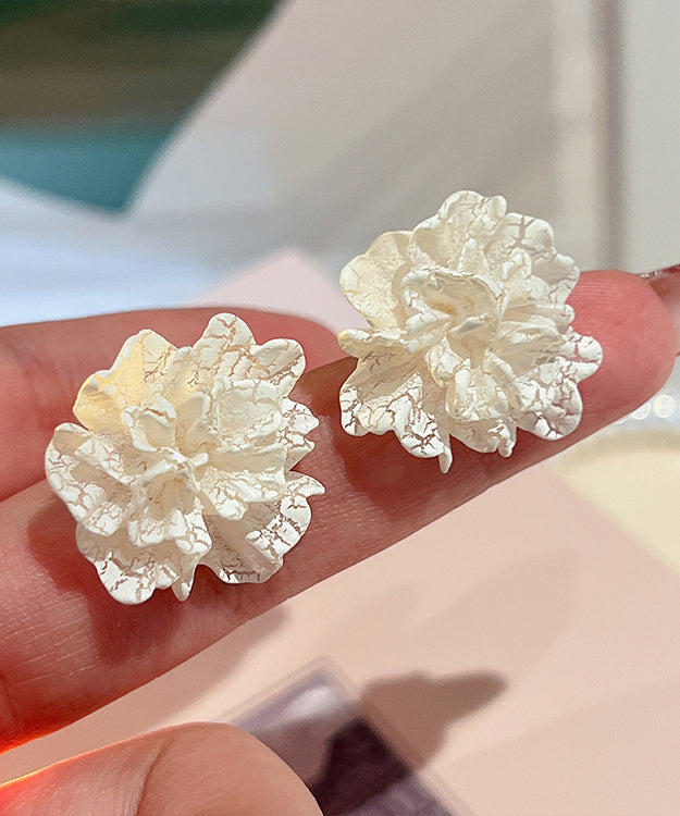 Style White Sterling Silver Acrylic Stud Earrings