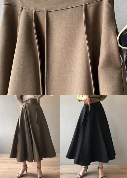 Black Cotton Skirt Exra Large Hem Wrinkled High Waist Fall