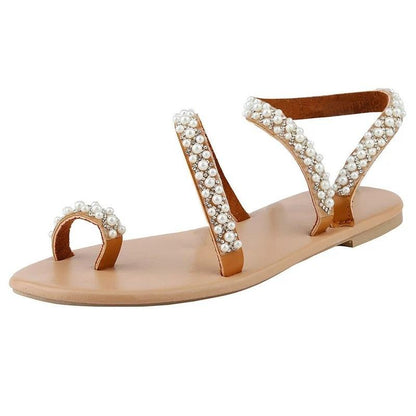 Slip-on Rhinestone Flat Sandals
