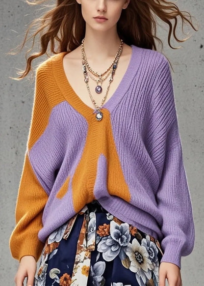 Colorblock Oversized Cozy Sweaters Fall