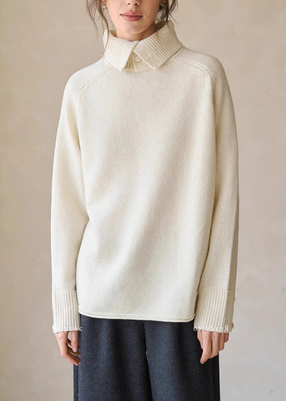 Charcoal Grey High Neck Warm Knit Shirts Winter