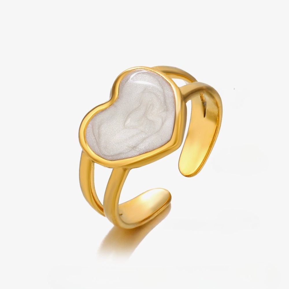 Cydney White Adjustable Rings Set