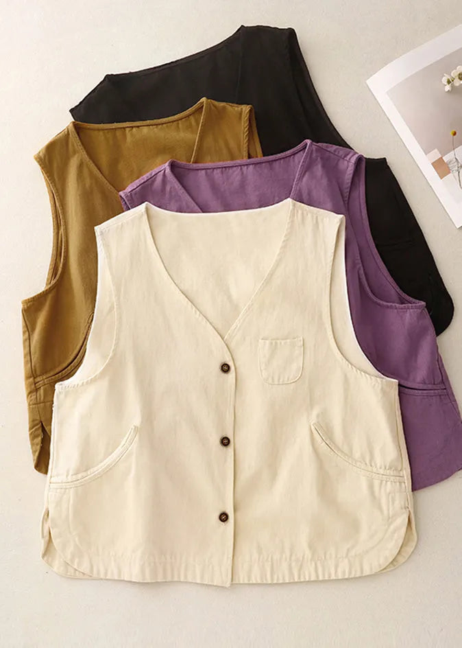Purple Oversized Cotton Vest Spring