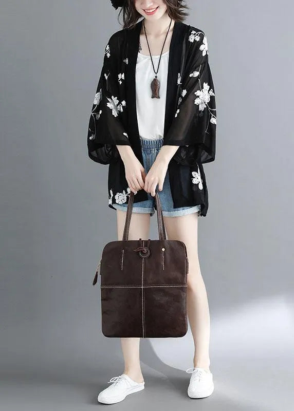 Black Bat Wing Sleeve Summer Long Sleeve Cardigans