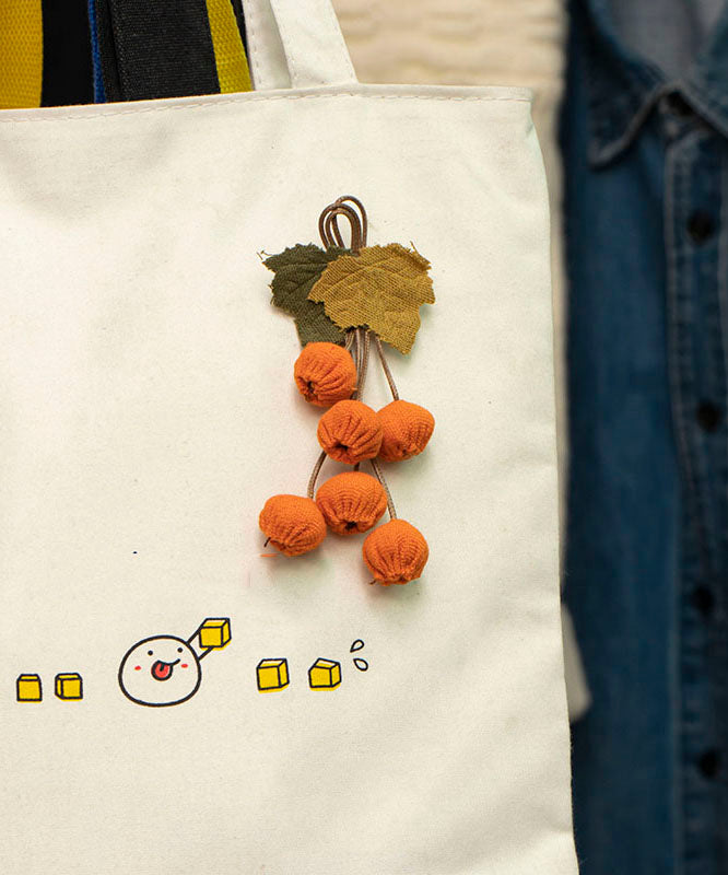Orange Fabric Art Fruit Brooches