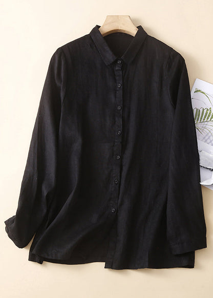 New Green Peter Pan Collar Button Cotton Shirt Spring