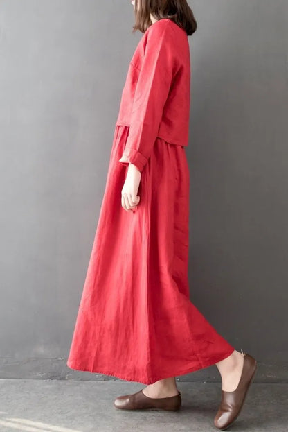 Linen Loose Maxi Dresses for Spring