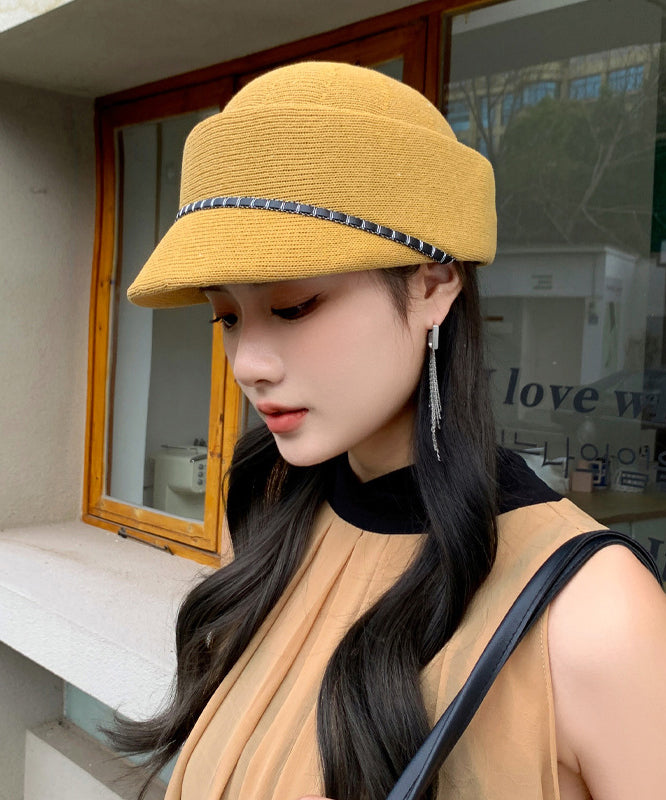 Yellow Thin Breathable Knit Sun Hat