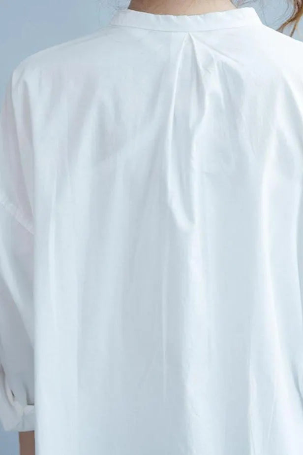 White Cotton Long Shirt Dresses