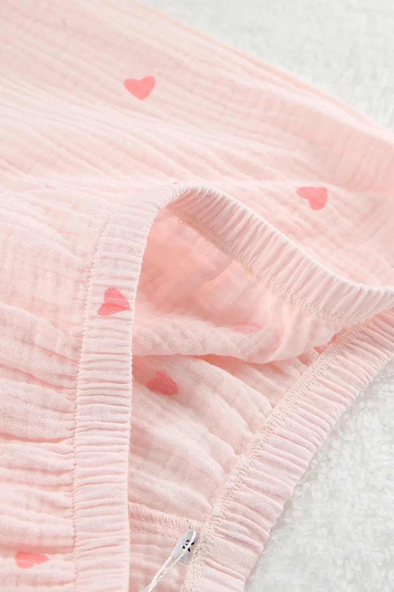 Heart Print Blouse Shorts Cotton Loungewear