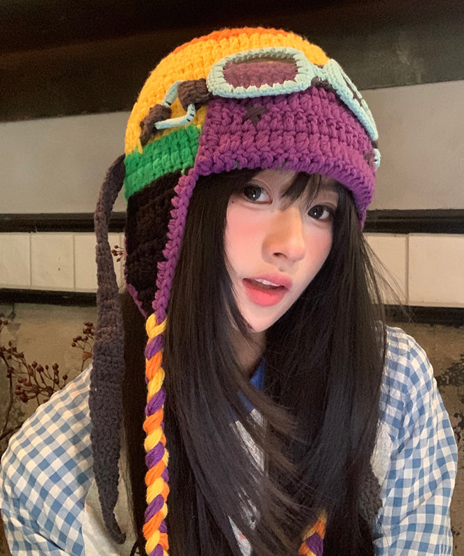 Handmade Colorblock Knit Bonnie Hat