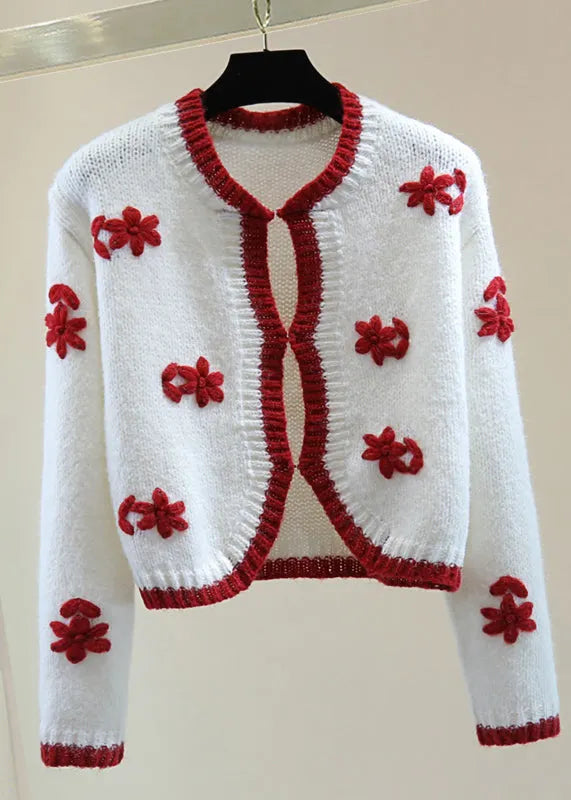 Art Green Embroidered Cotton Knit Sweater Winter