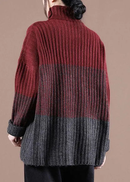 Organic Mulberry Colorblock Fall Knit Sweater
