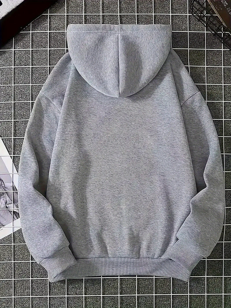 Hoodie with Christmas Print Cotton Santa Claus Design