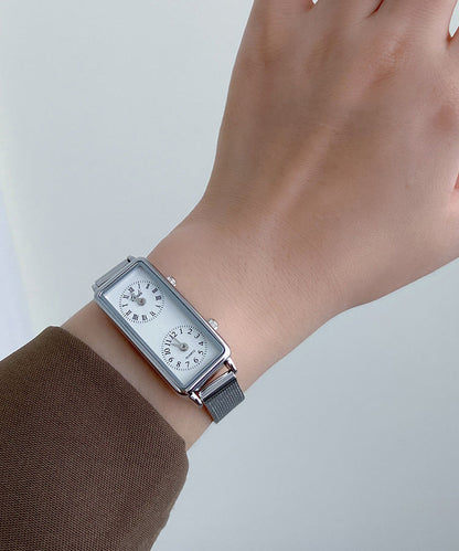 Style White Stainless Steel Quartz Movement Hardlex Crystal Watches