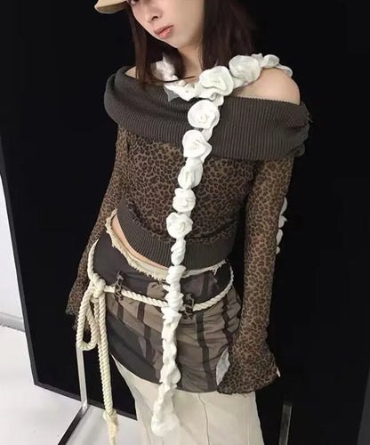 Original Design White Knit Tassel Scarf