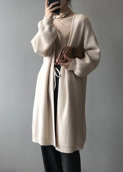 Versatile Camel Cozy Long Knit Cardigans Fall