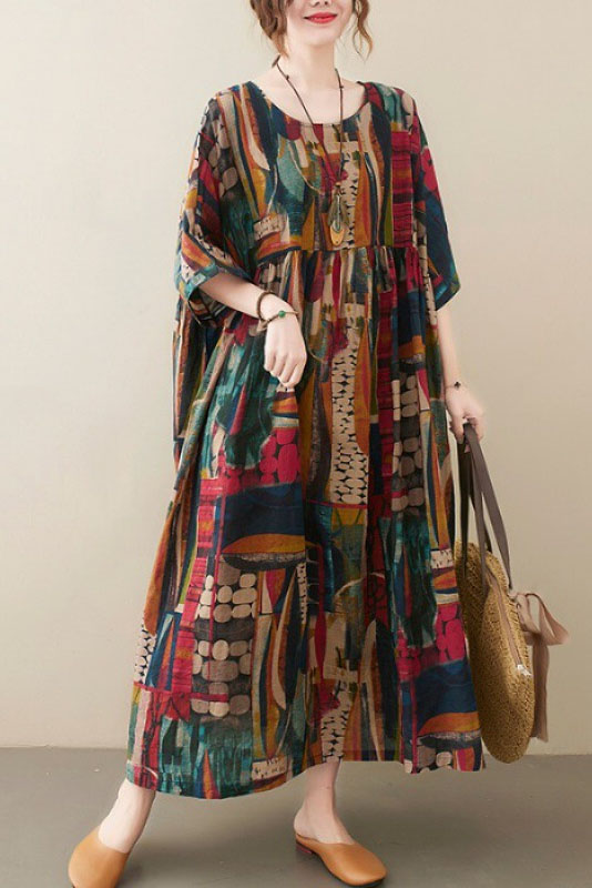 -new Printed Maxi Dress