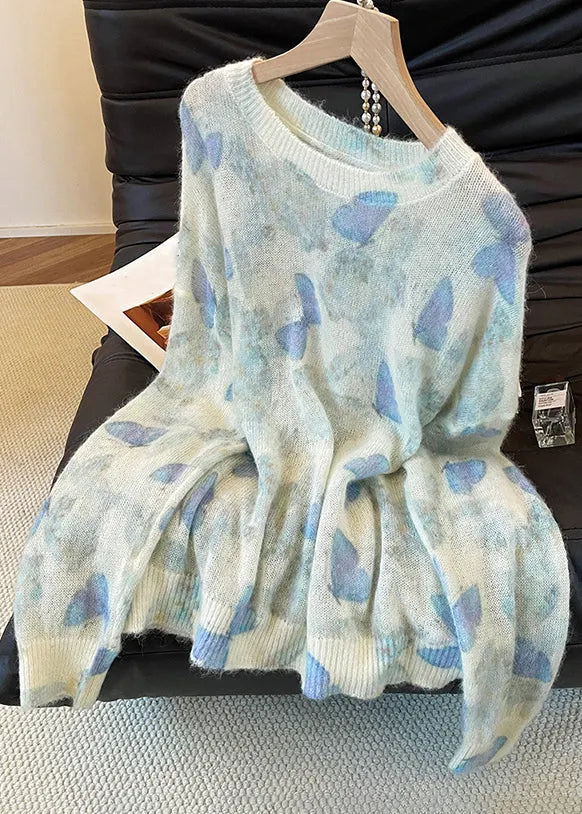 Loose Gradient Color Butterfly Cozy Knit Sweaters Fall