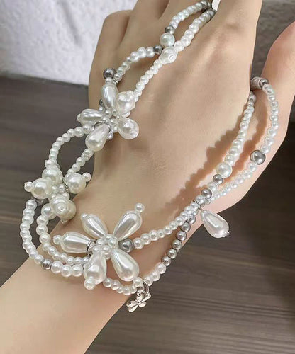 Original Design White Alloy Pearl Beading Pendant Necklace