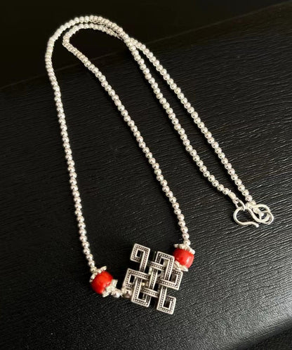 Original Design Patchwork Silver Necklace