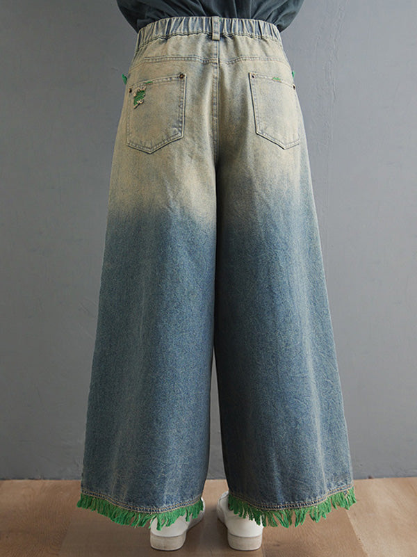 Original Split-joint Column Wide Leg Denim Pants