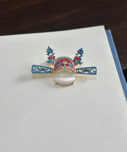 Blue Jade Enamel Champion Hat Brooches
