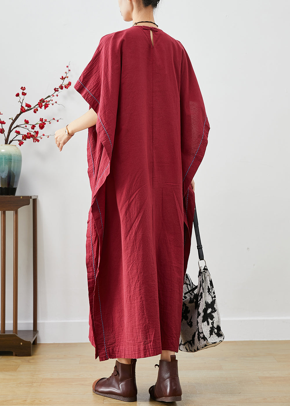 Mulberry Embroidered Patchwork Cotton Dresses Summer