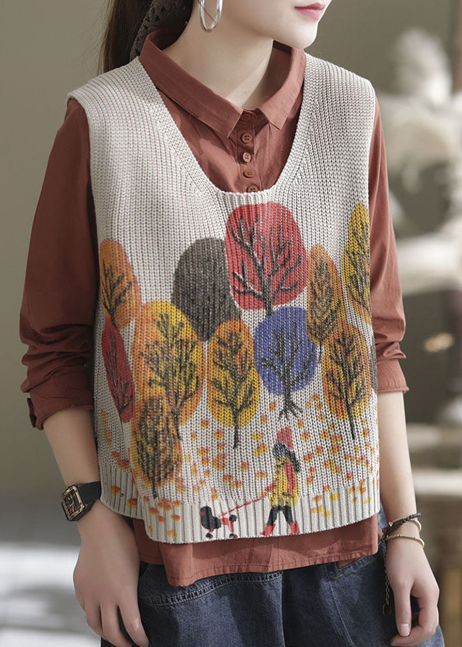 Red Low High Design Side Open Knit Tanks Sleeveless