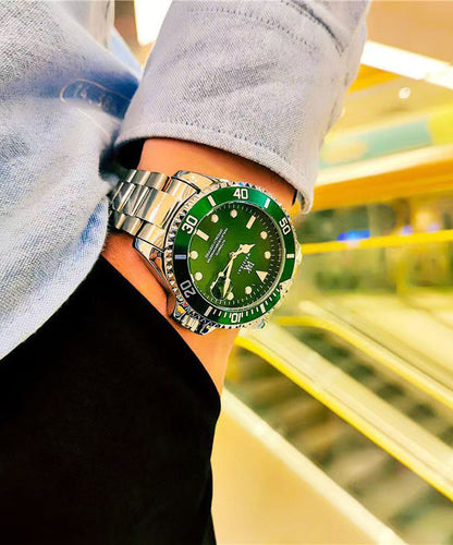 Green Metal Alloy Gem Stone Glass Night Light Watches