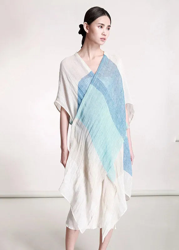 Light Blue V Neck Asymmetrical Cardigan Summer