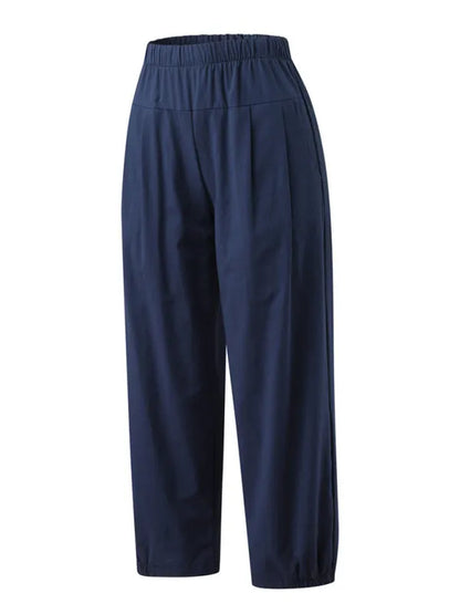 Loose Harem Pants High Waist Cotton Linen Cropped Pants Wide Leg Pants