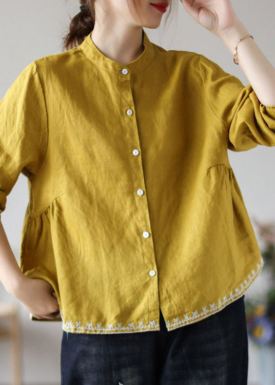 Style Red Embroidered Wrinkled Fall Top Long Sleeve