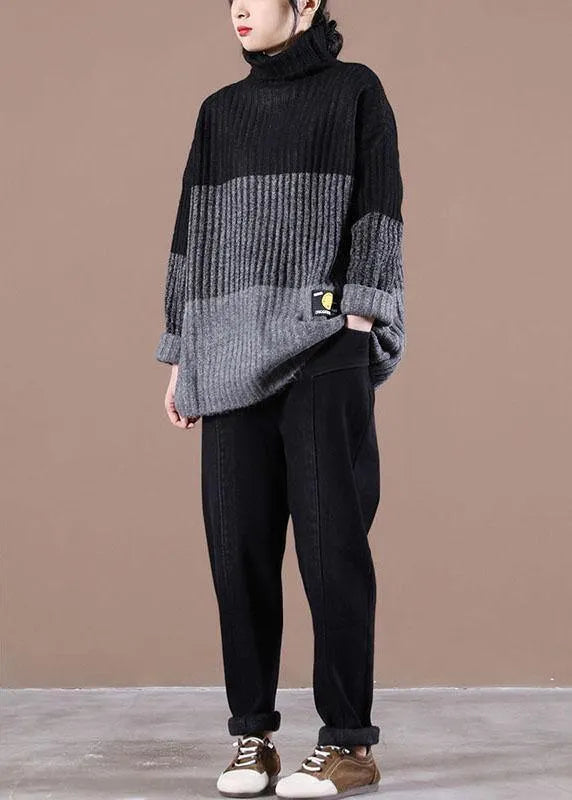Organic Mulberry Colorblock Fall Knit Sweater