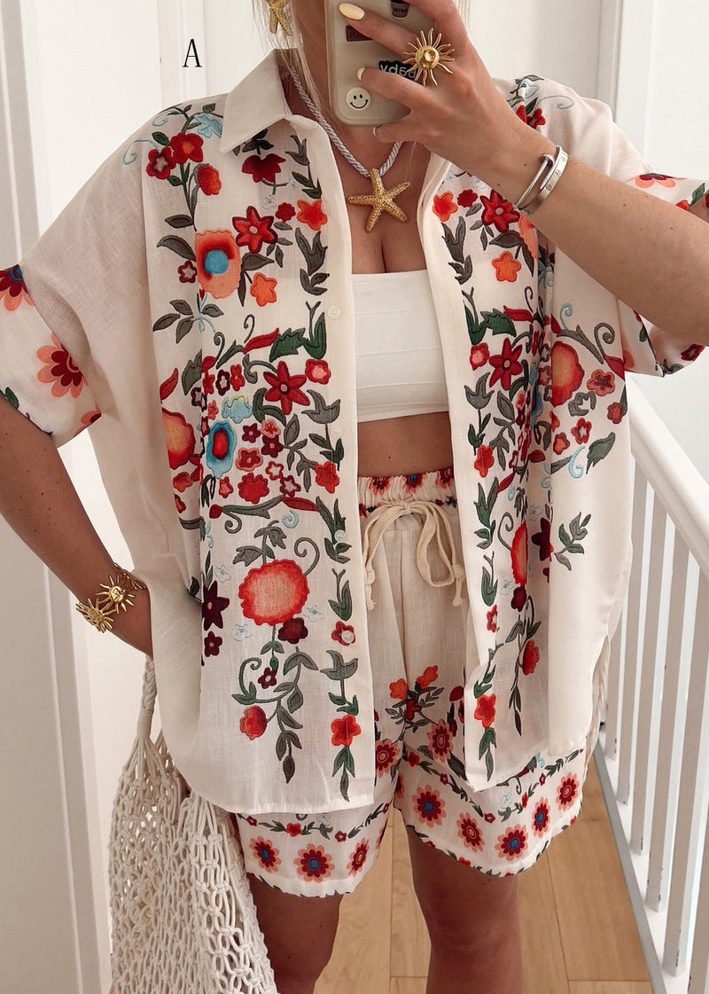 Print Top and Shorts Sets 2 Pieces Summer