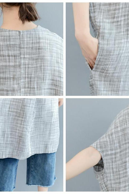 Summer Loose Bat Style Dress Linen Clothes for