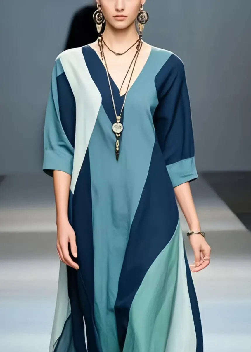 Multicolour Asymmetrical Design Cotton Holiday Dress Summer