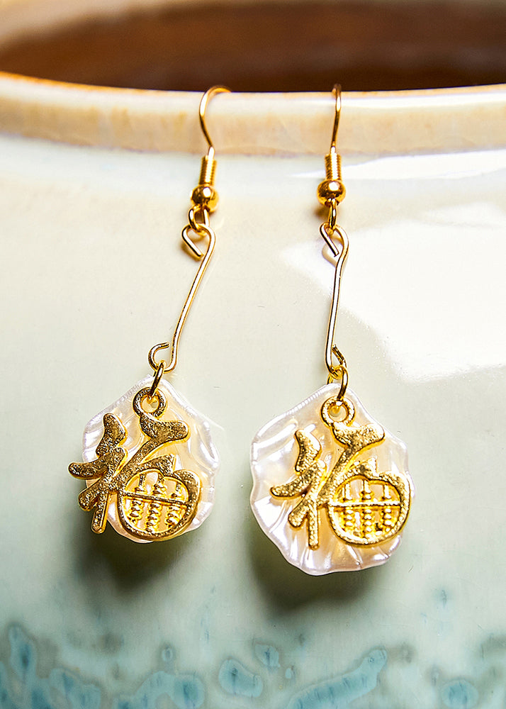 Fortune Abacus 14k Gold Drop Earrings